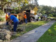 Public Works Crew tree debris removal after Hurricane Irma